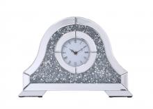Elegant MR9240 - Sparkle 15.7 in. Contemporary Silver Crystal Table clock